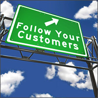 follow your customers sign