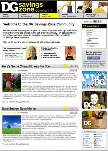 dg saving zone website