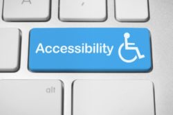 Accessibility blue key on keyboard