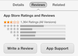 app store reviews and ratings screen