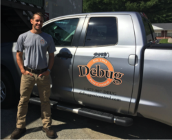 debug pest control truck and employee