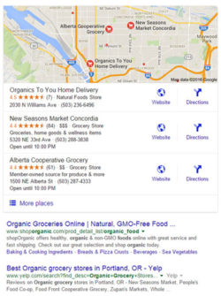 franchise website local pack in google maps