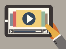 video marketing on tablet graphic