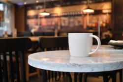 coffee cup on table in shop
