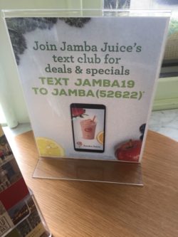 jamba juice sign for text club signup