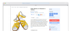 ecommerce development product page for yellow sandals