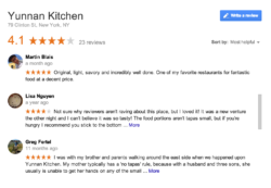 google reviews for Yunnan Kitchen