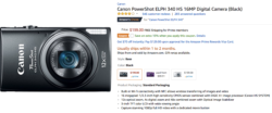 canon powershot ELPH 340 HS 16MP camera